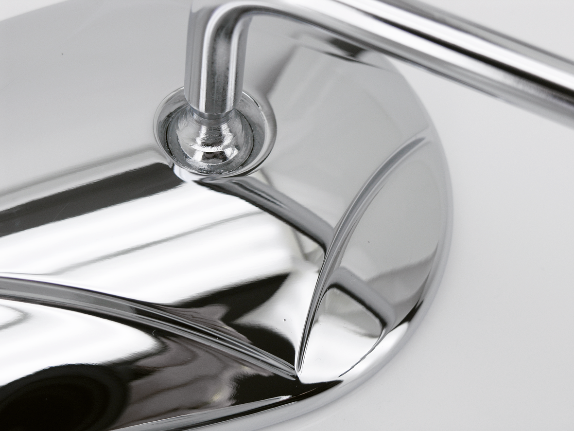 Zodiac Chrome Mirror with Diamond Logo – Handlebar