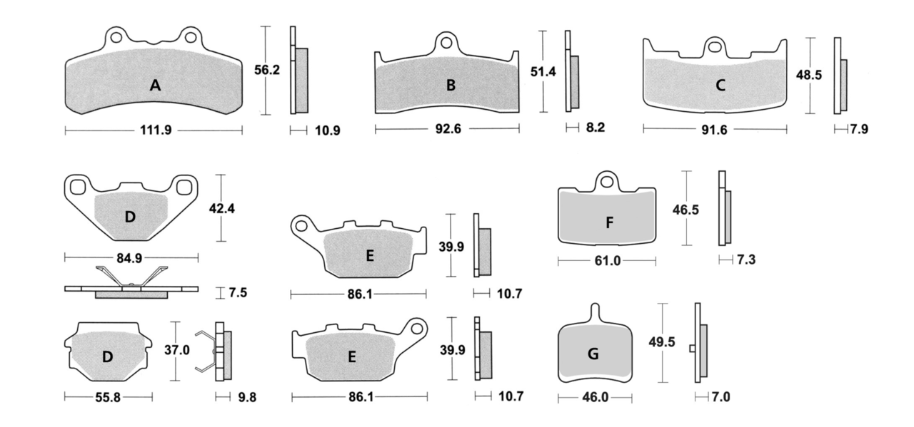 SBS Brake Pads for After Market Calipers