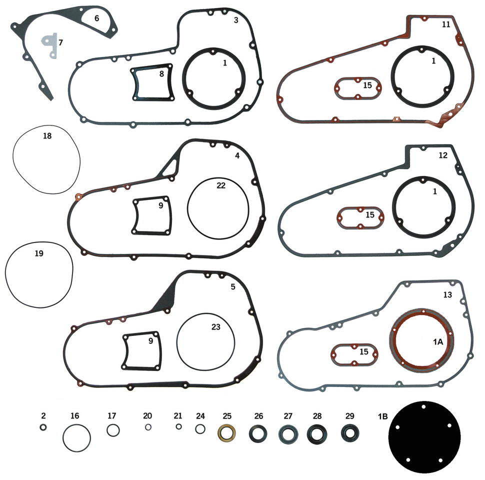 Athena Gaskets, O-Rings and Seals for Primary on 5 Speed Big Twin Late 1979-2006 – Gasket & Seals