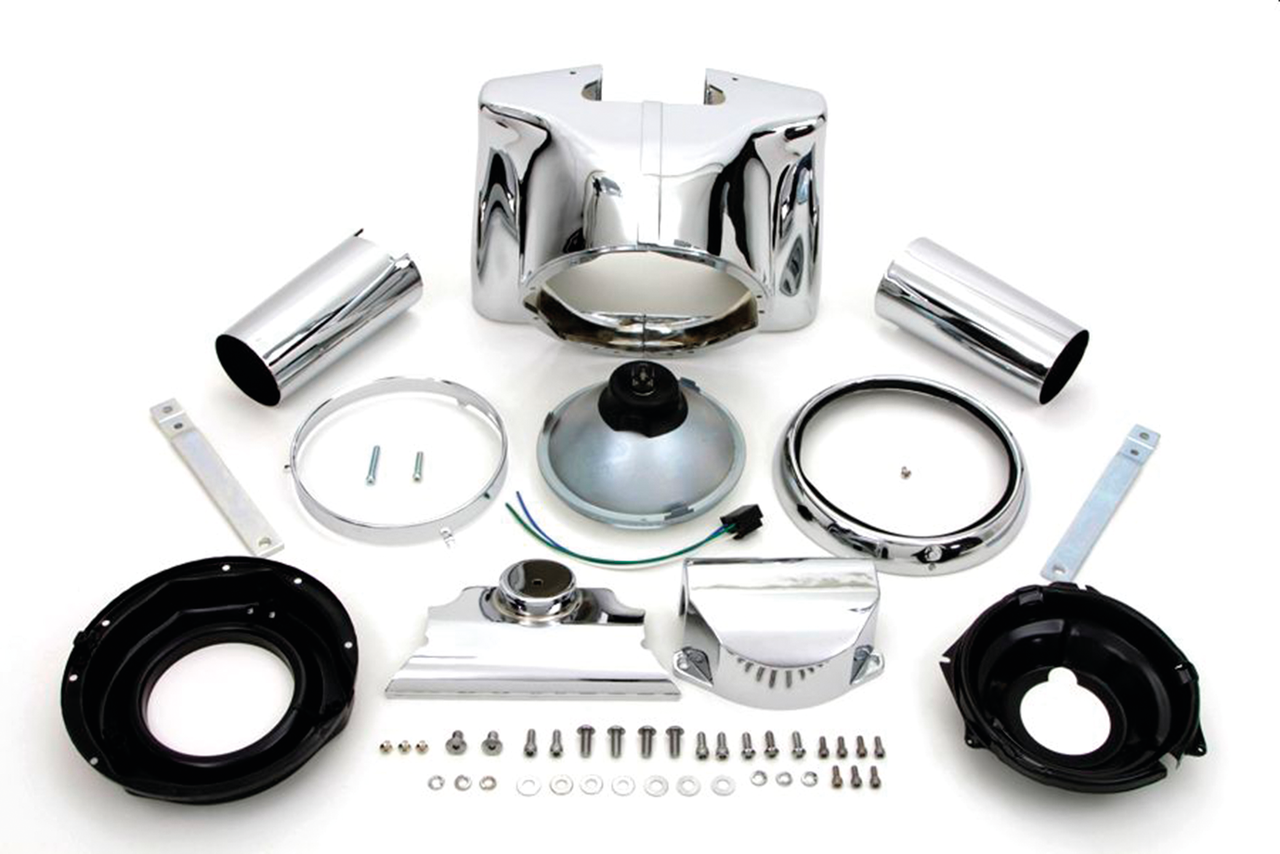 Zodiac Headlight Housing Conversion Kit for Heritage Softail and Fat Boy – Electric & Light