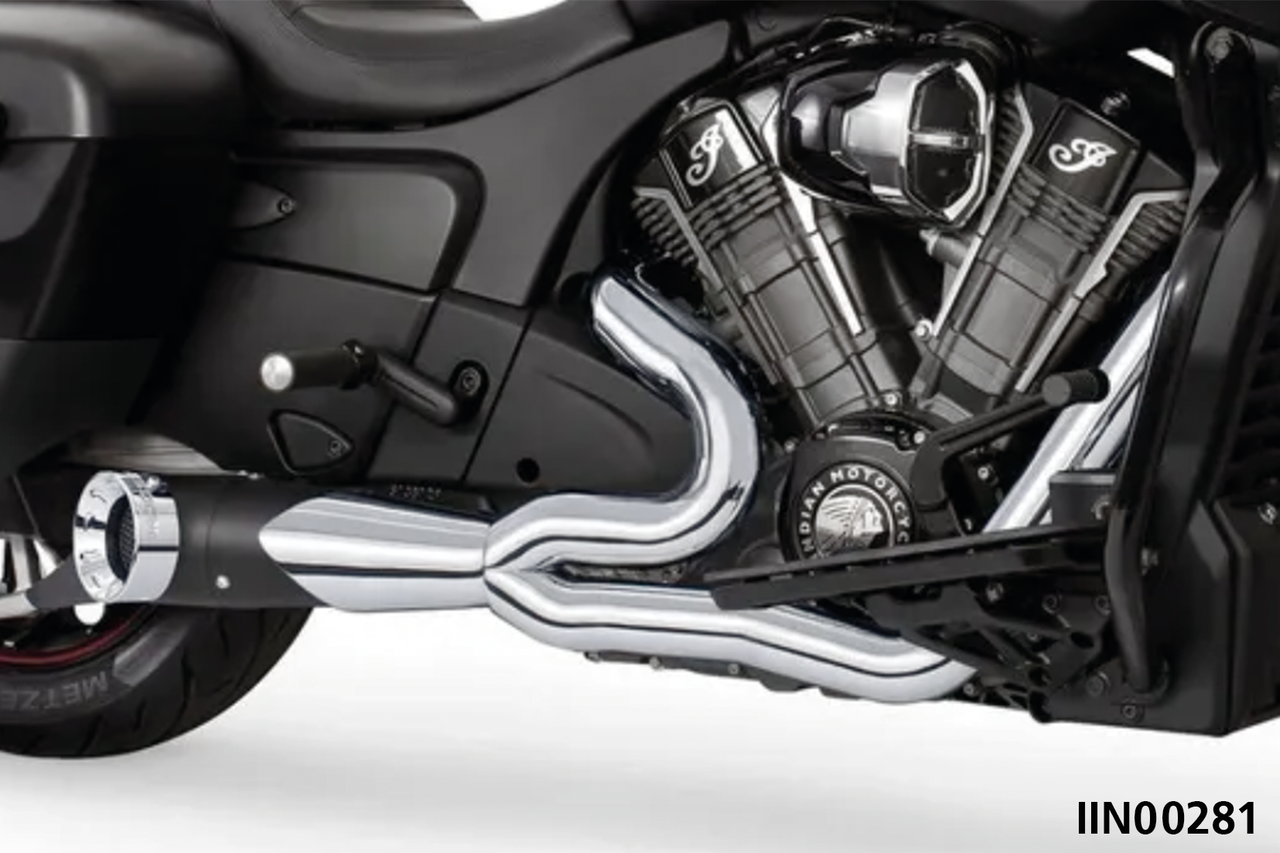 Freedom Performance Exhaust Shorty Turn Out Straight Cut 2-INTO-1 for Indian Powerplus & Thunderstroke
