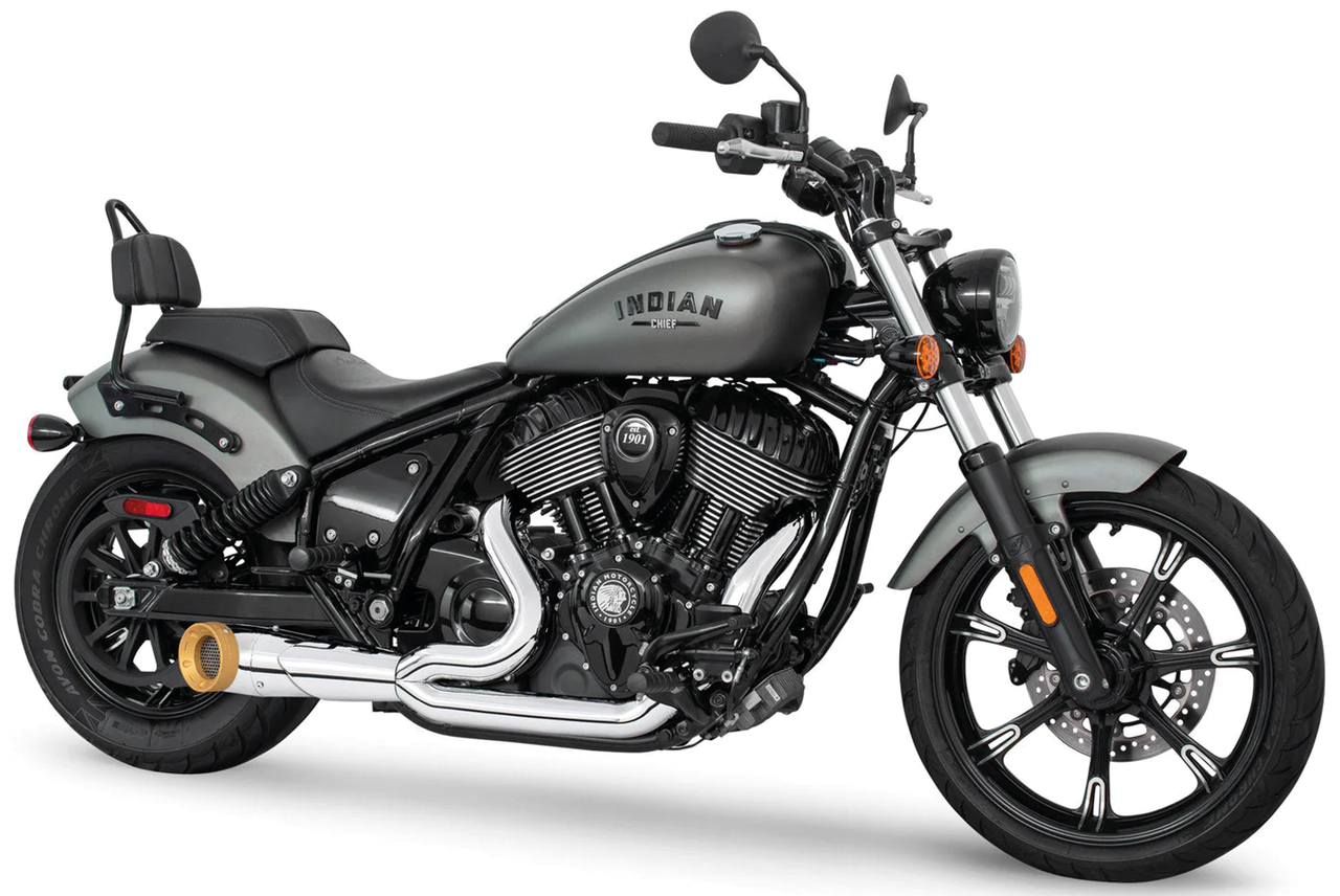 Freedom Performance Exhaust Shorty Turn Out Straight Cut 2-INTO-1 for Indian Powerplus & Thunderstroke