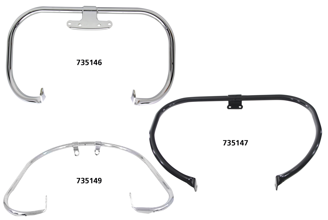 V-Twin Crash Highway Bars for Vintage Big Twin – Frame & Rear Suspension