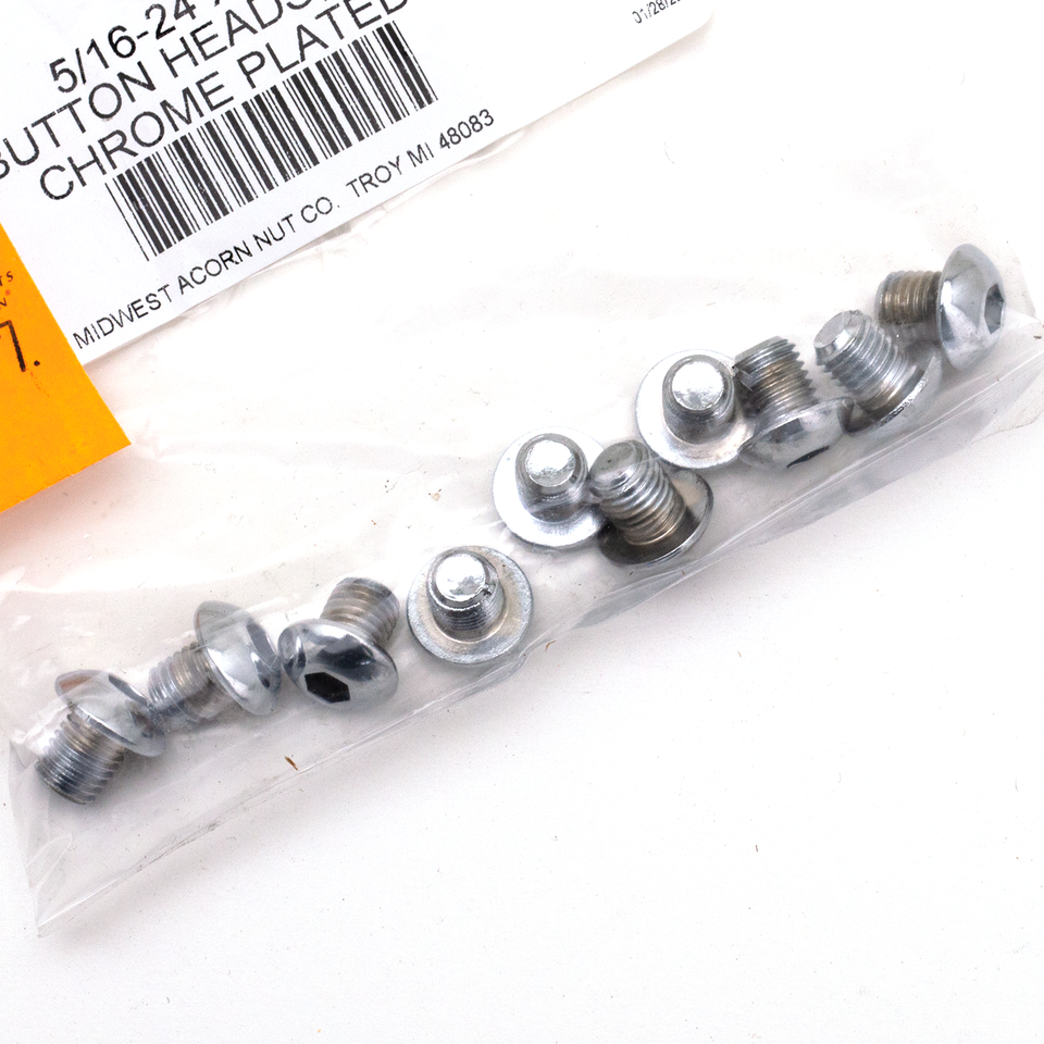 Midwest Acorn Nut Company Chrome Plated Button Head Allen Screws Assortment – Hardware