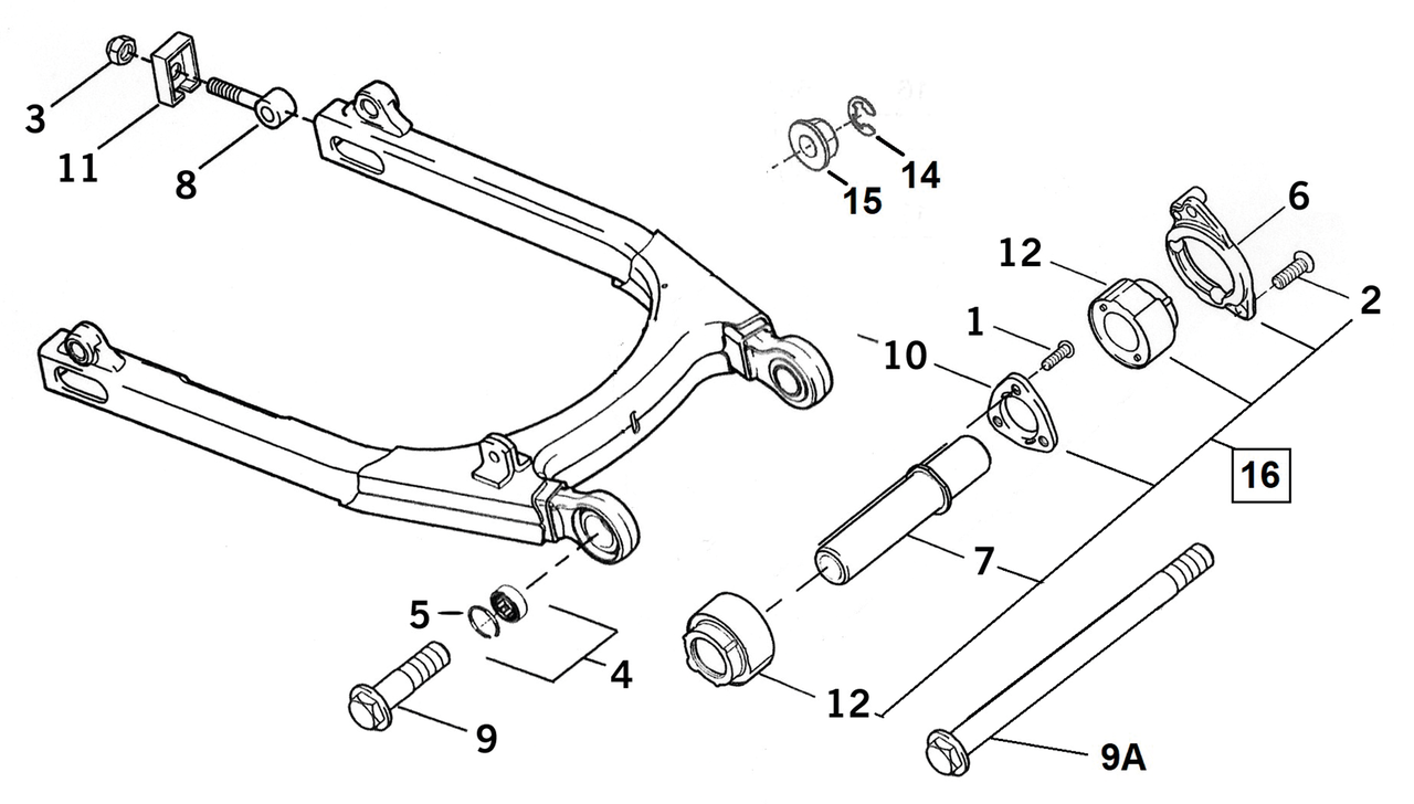 Eastern MC Parts Swingarm Parts for XL & XR Sportster 2004-2022 – Frame & Rear Suspension