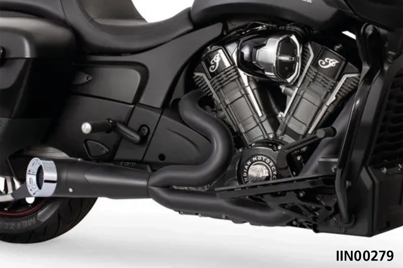 Freedom Performance Exhaust Shorty Turn Out Straight Cut 2-INTO-1 for Indian Powerplus & Thunderstroke