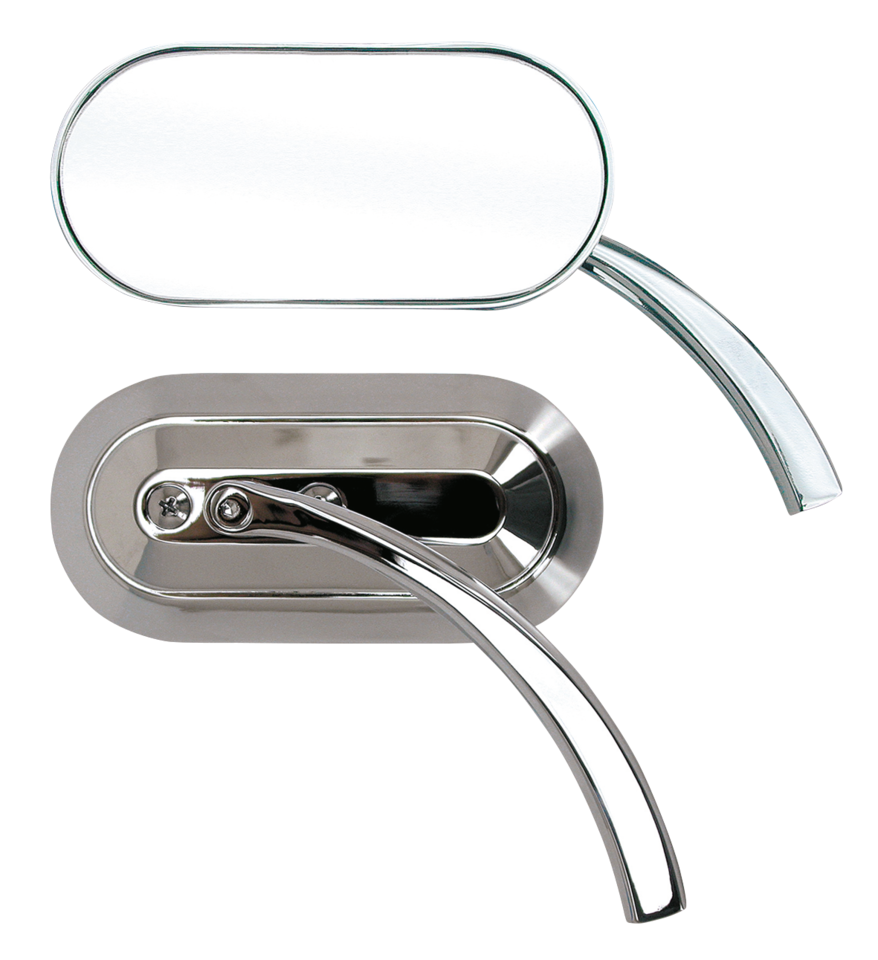 Zodiac Slim Line Pyramid Style, Chrome Plated Billet Aluminum Mirror – Handlebar