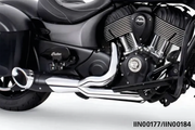 Freedom Performance Exhaust Shorty Turn Out Slash Cut 2-INTO-1 for Indian Powerplus & Thunderstroke
