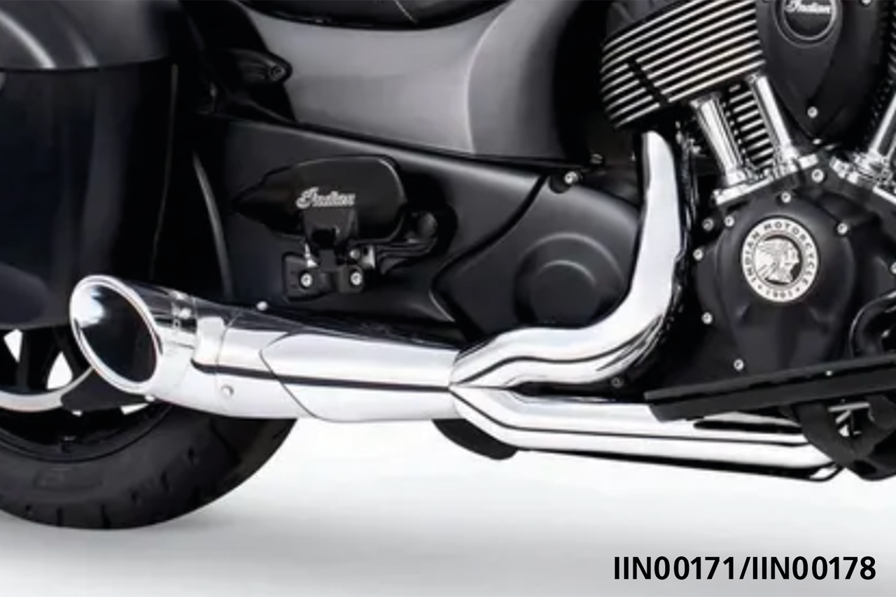 Freedom Performance Exhaust Shorty Turn Out Slash Cut 2-INTO-1 for Indian Powerplus & Thunderstroke
