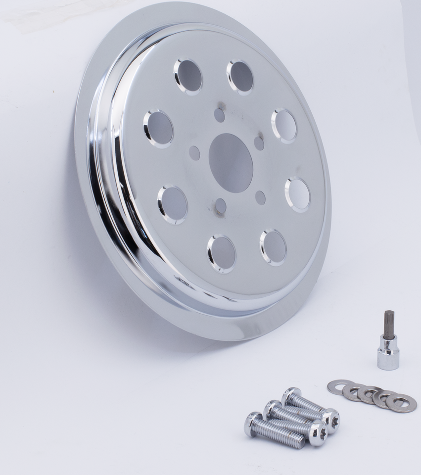 Zodiac Chrome 8-HOLE Rear Wheel Belt Pulley Inserts – Final Drive