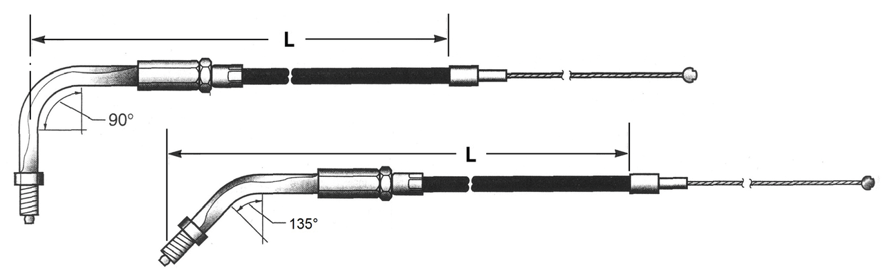 Barnett Clutches & Cables T02 - Throttle & Idle Cable 1981-1989 Big Twin & 1981-1985 Sportster – Control Cables & Hydraulic Lines