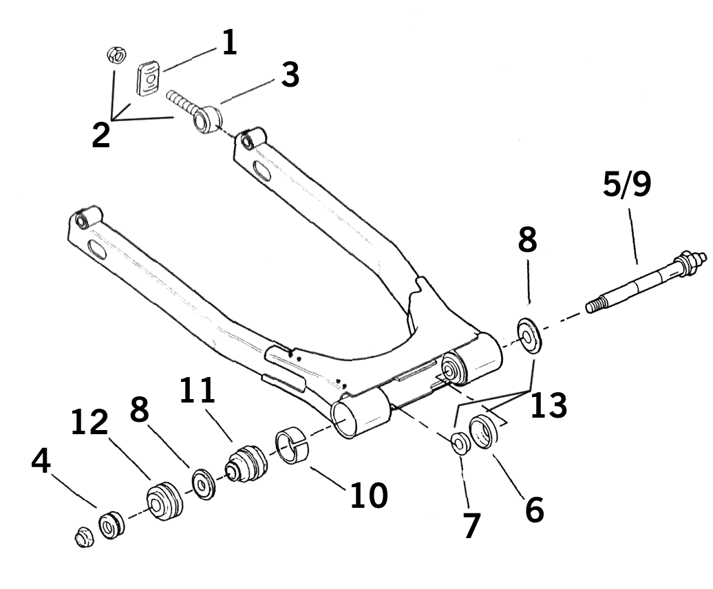 Zodiac Swingarm Parts for Touring 1980-2001 – Frame & Rear Suspension