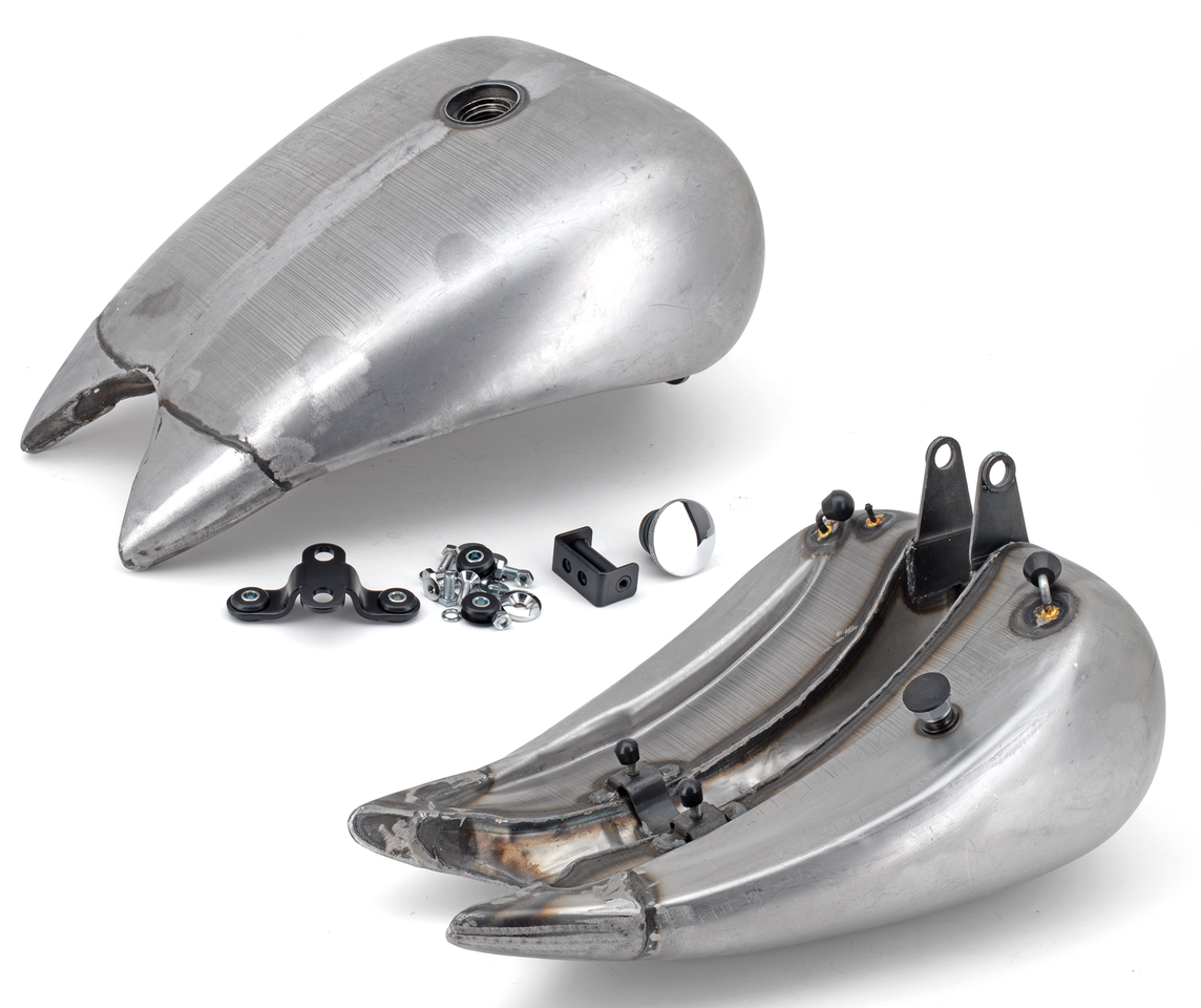 Zodiac One Piece 4" Stretched Steel Smooth Top Gas Tank for Softail – Gas- & Oil Tank