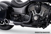 Freedom Performance Exhaust Shorty Turn Out Slash Cut 2-INTO-1 for Indian Powerplus & Thunderstroke