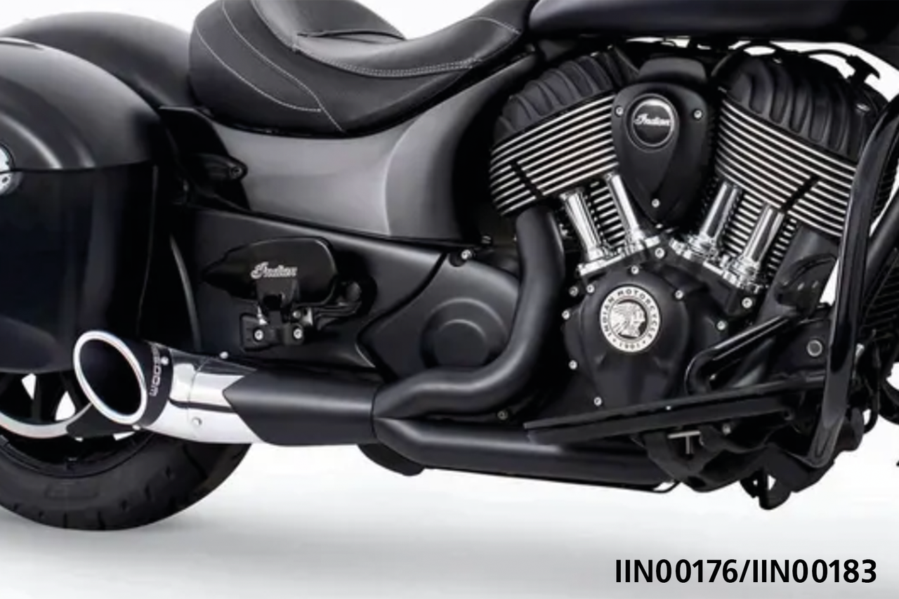 Freedom Performance Exhaust Shorty Turn Out Slash Cut 2-INTO-1 for Indian Powerplus & Thunderstroke