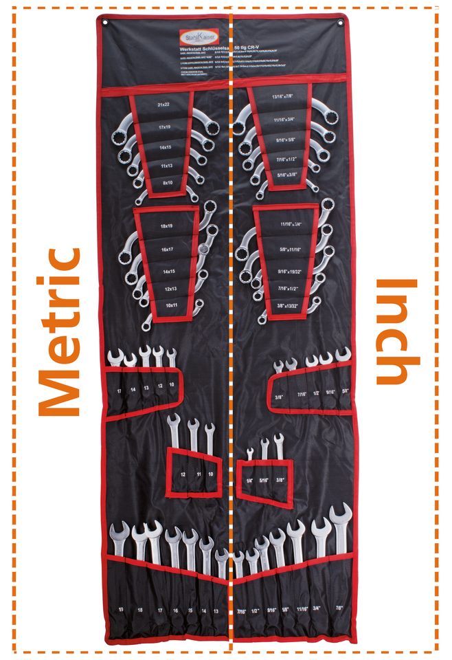 Zodiac 50-PIECE Metric & Inch Size Spanner Assortment – Tools & Chemicals
