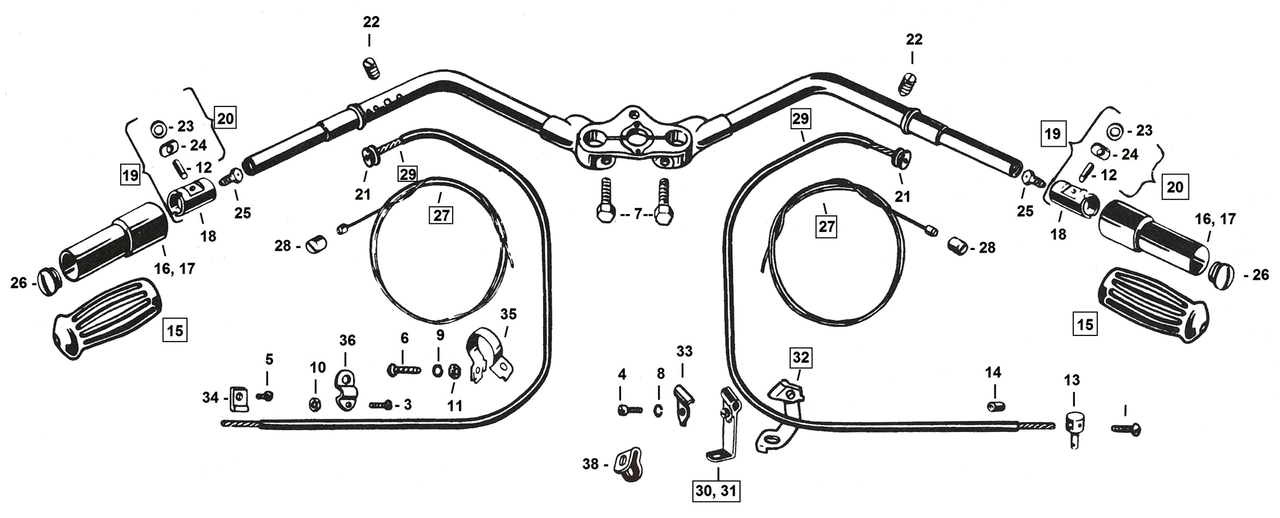 Samwel Supplies Handlebars and Controls for 1937-1948 Springer Forks