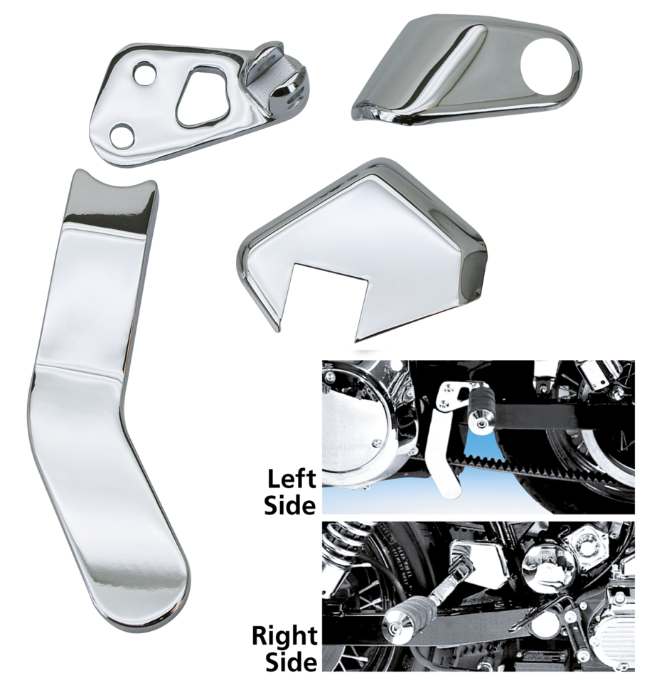 Zodiac Chrome Passenger Peg Bracket Cover Set for Dyna Glide