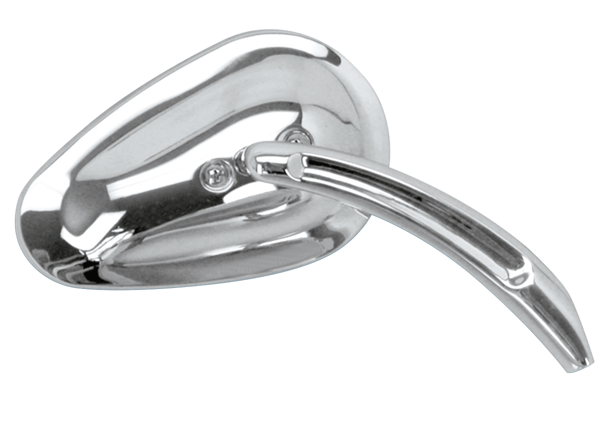Zodiac Chrome Sweeping Teardrop Style Mirrors – Handlebar